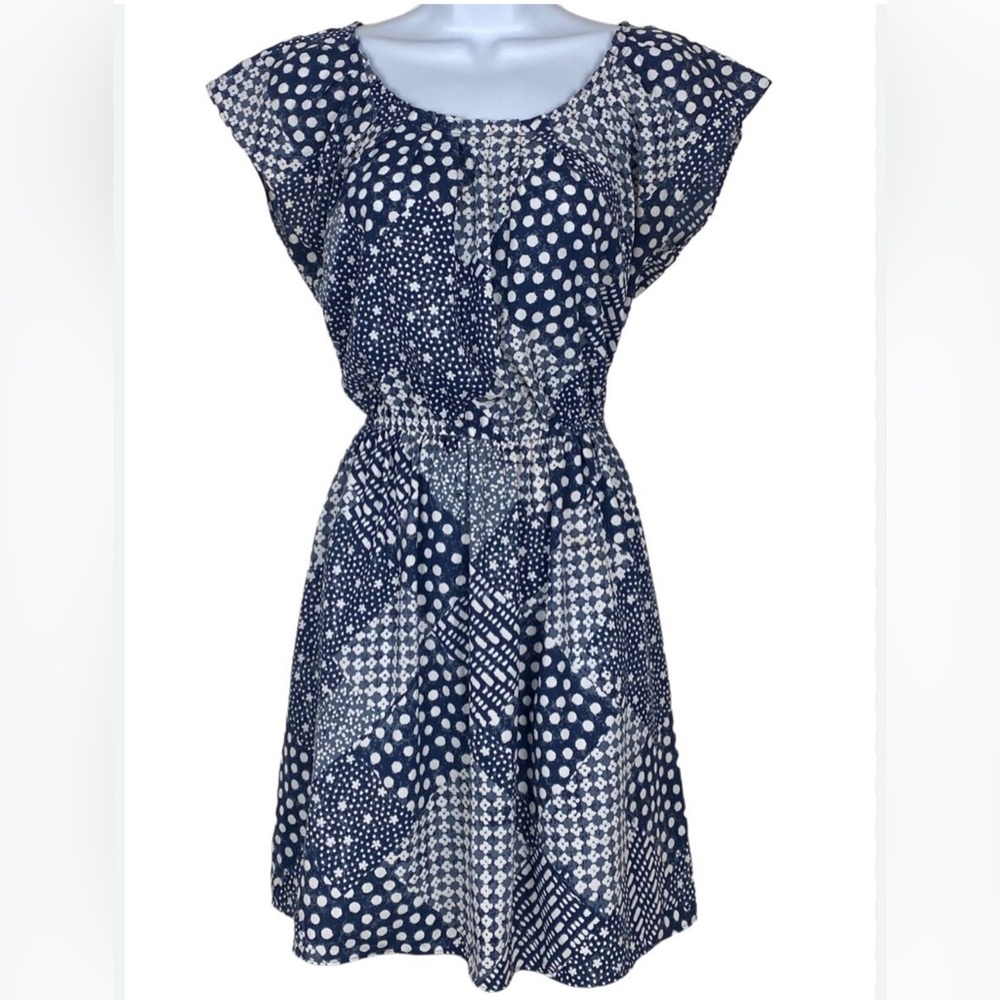 Women’s Lauren Conrad blue/white midi dress. Worn once. Size small.